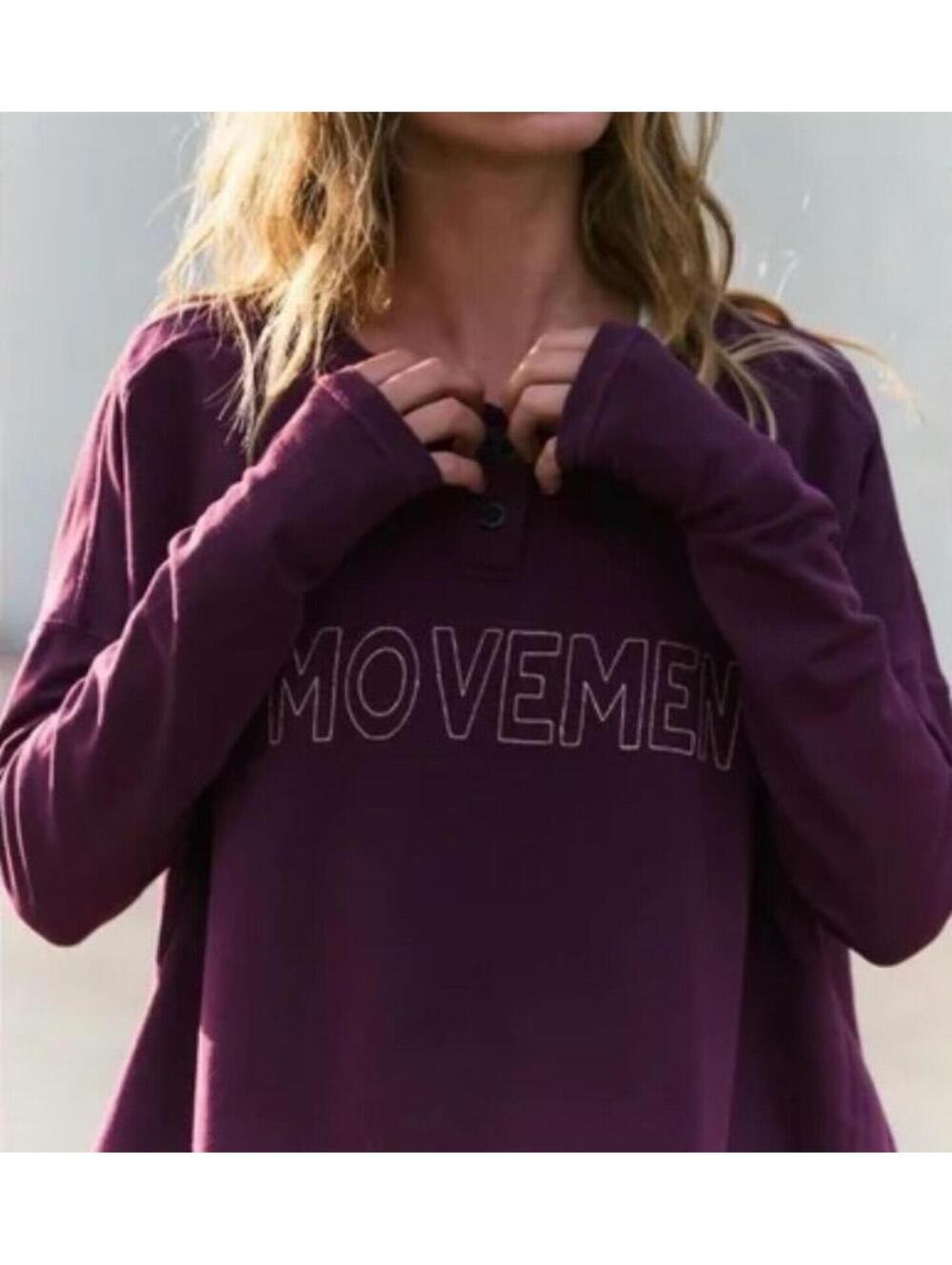 NWT - FP MOVEMENT Now Or Never Layer | Black Cherry - Size M